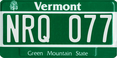 VT license plate NRQ077