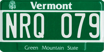 VT license plate NRQ079