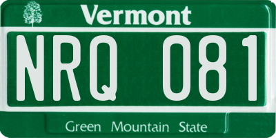 VT license plate NRQ081