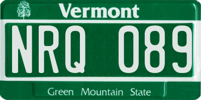 VT license plate NRQ089