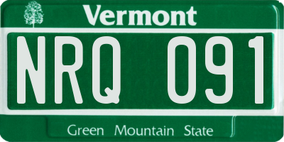 VT license plate NRQ091