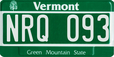 VT license plate NRQ093