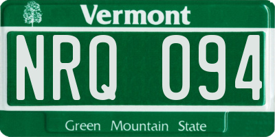 VT license plate NRQ094