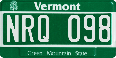 VT license plate NRQ098