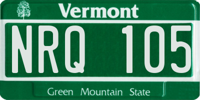 VT license plate NRQ105