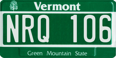 VT license plate NRQ106