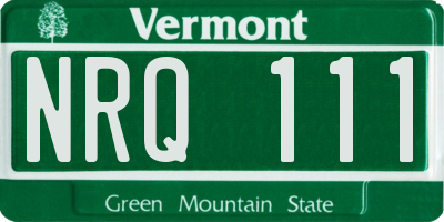 VT license plate NRQ111