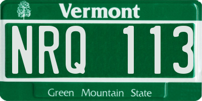 VT license plate NRQ113