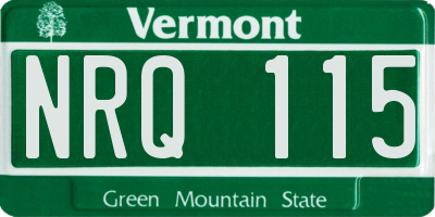 VT license plate NRQ115