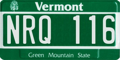 VT license plate NRQ116
