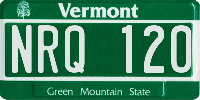 VT license plate NRQ120