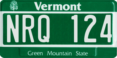 VT license plate NRQ124