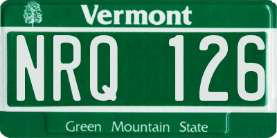 VT license plate NRQ126