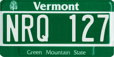 VT license plate NRQ127