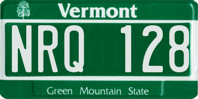 VT license plate NRQ128