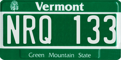 VT license plate NRQ133