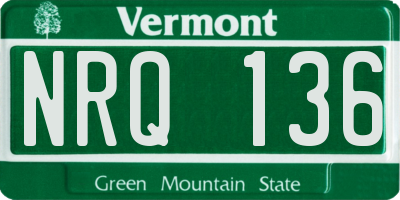 VT license plate NRQ136