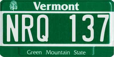 VT license plate NRQ137