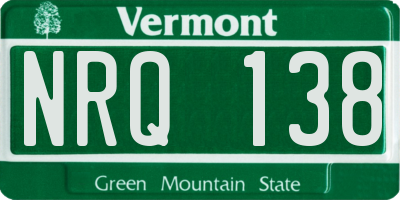 VT license plate NRQ138