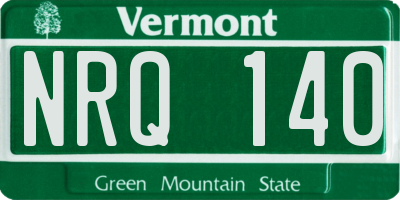 VT license plate NRQ140