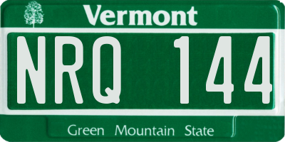 VT license plate NRQ144