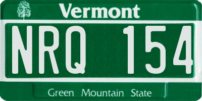 VT license plate NRQ154