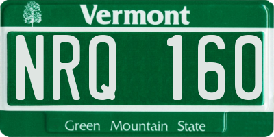 VT license plate NRQ160