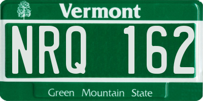 VT license plate NRQ162