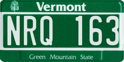 VT license plate NRQ163