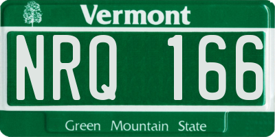 VT license plate NRQ166