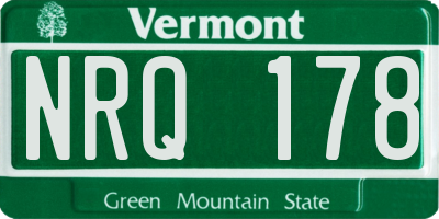 VT license plate NRQ178