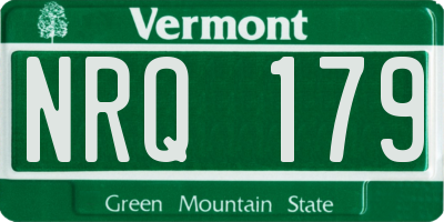 VT license plate NRQ179