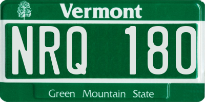 VT license plate NRQ180