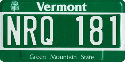 VT license plate NRQ181