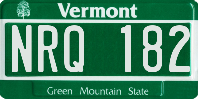 VT license plate NRQ182