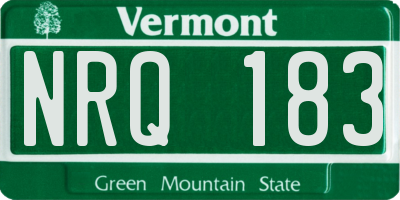 VT license plate NRQ183