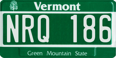 VT license plate NRQ186
