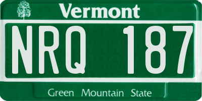 VT license plate NRQ187