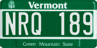 VT license plate NRQ189