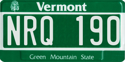 VT license plate NRQ190
