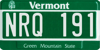 VT license plate NRQ191