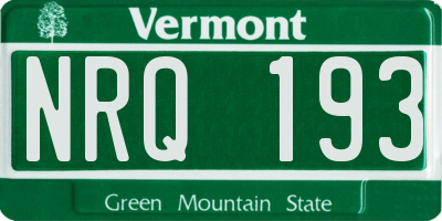 VT license plate NRQ193