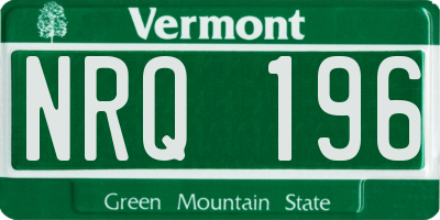 VT license plate NRQ196