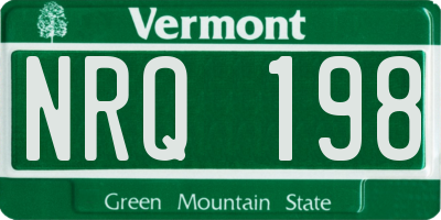 VT license plate NRQ198