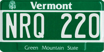 VT license plate NRQ220