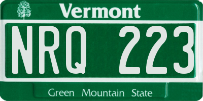 VT license plate NRQ223