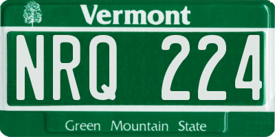 VT license plate NRQ224