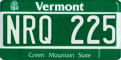 VT license plate NRQ225