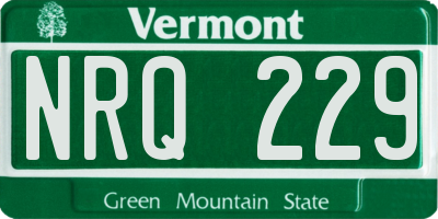 VT license plate NRQ229
