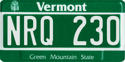 VT license plate NRQ230